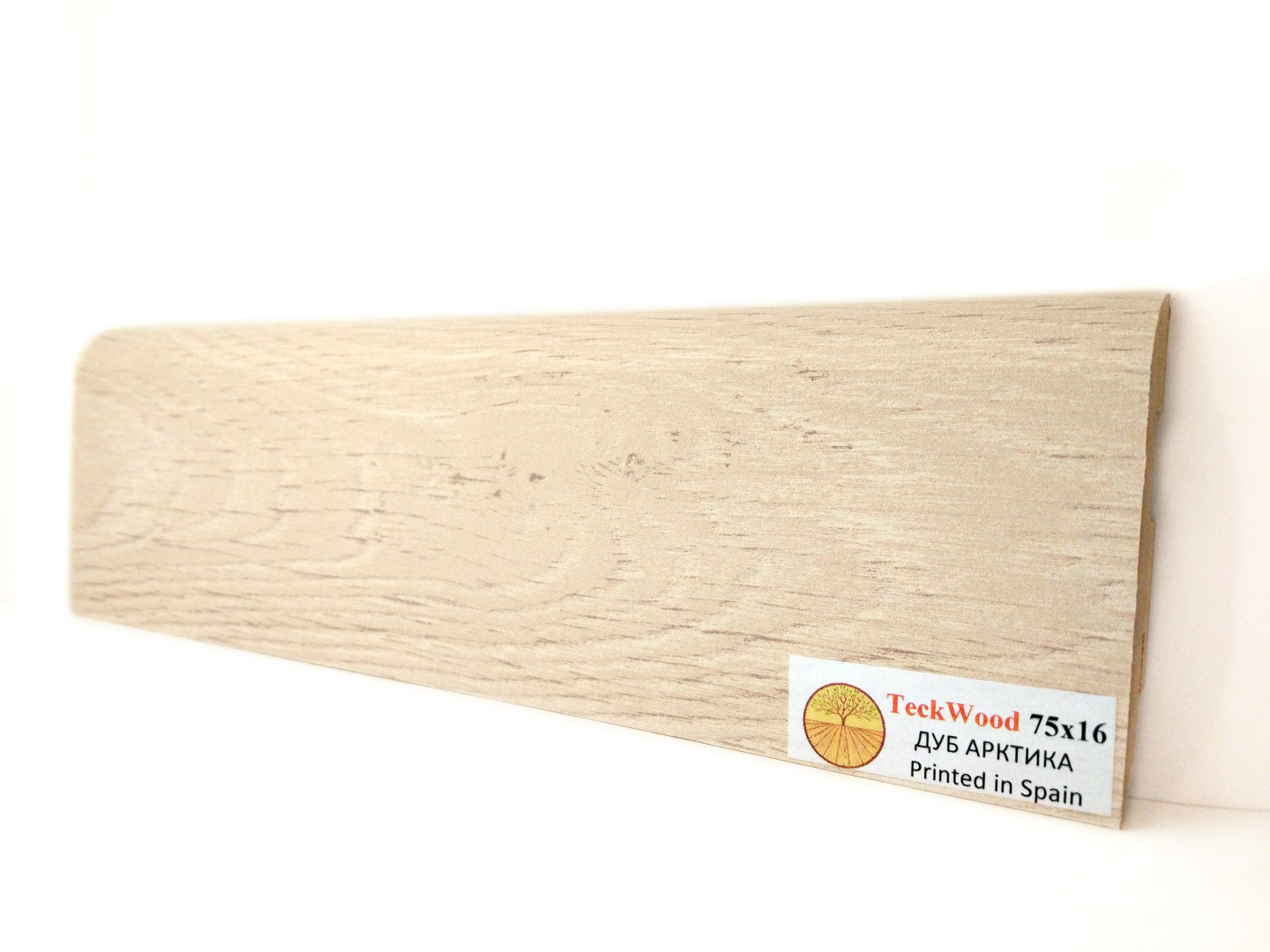 Плинтус МДФ ламинированный TeckWood Дуб Арктика 2150×75×16